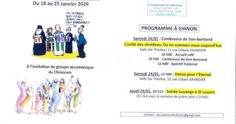 SEMAINE DE PRIERE POUR L&rsquo;UNITE DES CHRETIENS 2026 à CHINON